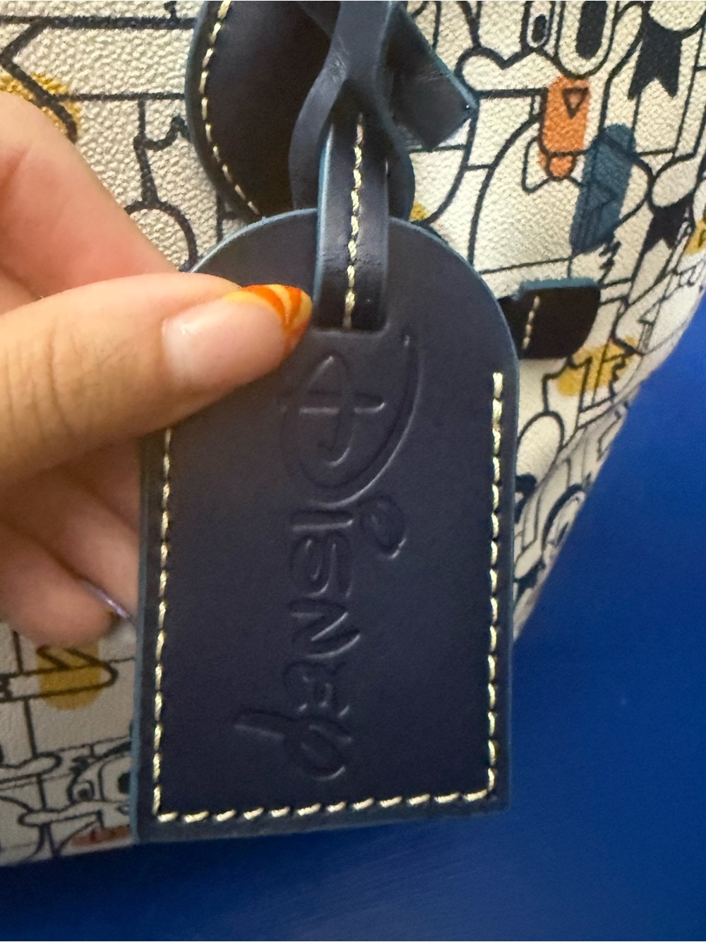 Dooney & Bourke White Navy Yellow Donald Duck Canvas Tote - Picture 5 of 5